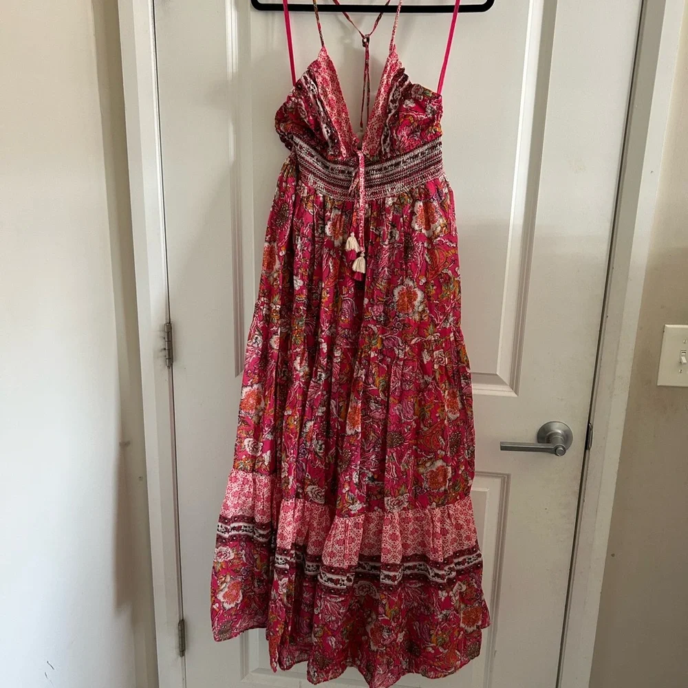 Free People Pink and Cream Floral Smocked Tank - Picture 9 of 12